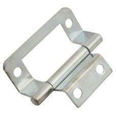 Cranked Type 2 Flush Cabinet Hinge - 50 x 10 x 1mm - Nickel Plated - Pack of 5 Pairs
