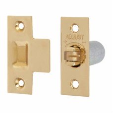 Original British Pattern Roller Catch - 23 x 59mm Faceplate - Polished Brass