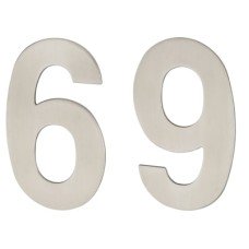 Hampstead 100mm Concealed Screw Fix Door Numeral - 6 / 9 - Satin Stainless Steel