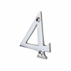 76mm Screw Fix Door Numeral - 4 - Polished Chrome