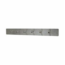 Hampstead Hook on Plate - 640 x 75mm - 6 Hooks - Satin Stainless Steel Hampstead Hook on Plate - 640 x 75mm - 6 Hooks - Satin Stainless Steel