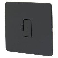 Knightsbridge 13A 1 Gang Screwless Flat Plate Unswitched Fused Spur - Anthracite Grey