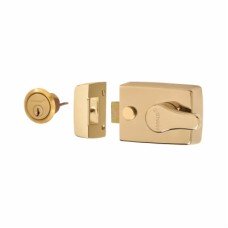 Arrone AR840 Deadlocking Nightlatch - 60mm Backset - Polished Brass Case/Cylinder