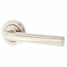 Jedo Polished Nickel Door Handles on Round Rose - Parisian Elise Range Jedo Polished Nickel Door Handles on Round Rose - Parisian Elise Range