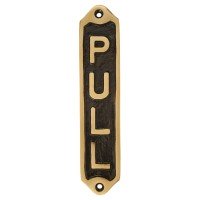 Solid Brass Toilet Door Sign - Pull - 15...