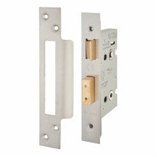 Hampstead Architectural Bathroom Lock - 65mm Case - 44mm Backset - Satin Stainless Steel