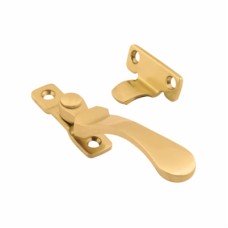 Exel Cast Victorian Wedge Casement Window Fastener - Reversible - Polished Brass