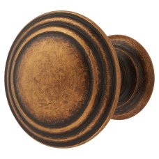 Exel Hythe Round Cabinet Knob - 30mm Diameter - Antique Brass