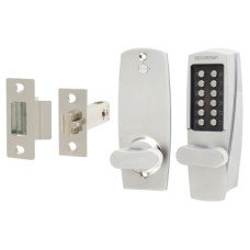 Securefast SBL700.S Push Button Code Lock and Latch - Holdback Option - Satin Chrome