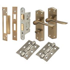 Exel Rome Bathroom Lock Door Handle Kit - Antique Brass Exel Rome Bathroom Lock Door Handle Kit - Antique Brass