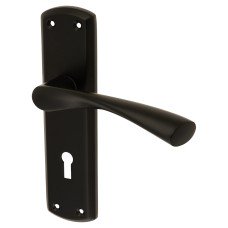 Exel Matt Black Keyhole Lock Door Handle - Monza Range - 175 x 45mm