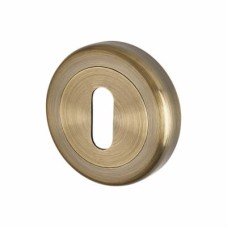 Exel Escutcheon - 50mm Diameter - Keyhole - Antique Brass