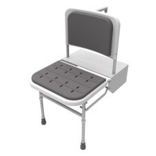 Fitzroy of London Doc M Padded Folding Wall Shower Seat, Legs & Back - 500 x 410 x 690mm - Wht/Grey Fitzroy of London Doc M Padded Folding Wall Shower Seat, Legs & Back - 500 x 410 x 690mm - Wht/Grey