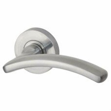 Jigtech Satin Chrome Door Handles on Round Rose - Viper Range Jigtech Satin Chrome Door Handles on Round Rose - Viper Range