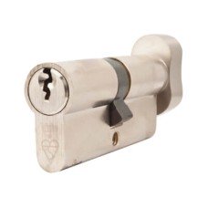 Yale 1 Star 6 Pin Kitemarked 70mm Euro Thumbturn Cylinder - 35mm Turn + 35mm - Polished Nickel