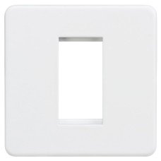 Knightsbridge 1 Gang 1 Module Euro Screwless Faceplate - Matt White