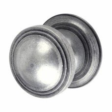Olde Forge Round Art Deco Centre Door Knob - 90mm Rose Diameter - Pewter