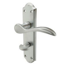 Carlisle Brass Satin Chrome Scroll Bathroom Door Handle - Madrid Range - 180 x 45mm