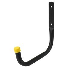 Tubular Garage and Shed Storage Hook with Yellow Vinyl Cap - 160mm Depth - Black & Yellow