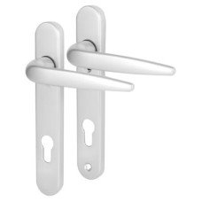 Trojan Sparta uPVC Multipoint Door Handle - Short Plate - 92mm c/c - Silver