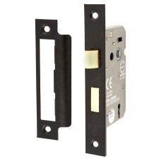 3 Lever Sashlock - 75mm Case - 57mm Backset - Matt Black