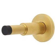 Hampstead Lines Projection Door Stop - 100mm Projection - PVD Satin Brass