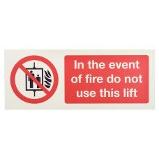 Exel Photoluminescent In The Event Of Fire Do Not Use This Lift - 200 x 100mm - Rigid Plastic Exel Photoluminescent In The Event Of Fire Do Not Use This Lift - 200 x 100mm - Rigid Plastic