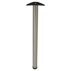 Rothley Round Adjustable Worktop Support Breakfast Bar Table Leg - 60 x 1100mm - Brushed Stainless