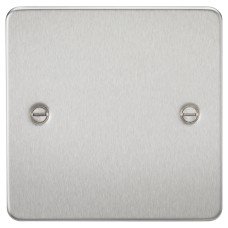 Knightsbridge 1 Gang Flat Plate Blank Plate - Brushed Chrome