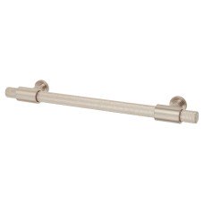 Hampstead Falmouth 12mm Knurled T-Bar Cabinet Pull Handle - 160mm Centres - Satin Nickel