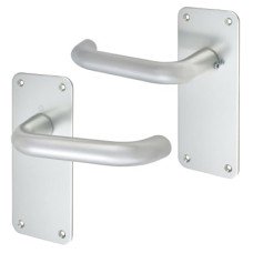 Exel Satin Aluminium 20mm Return to Door Latch Door Handle - 160 x 64mm