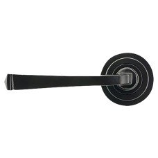 From The Anvil Black Door Handles on Round Art Deco Rose - Avon Range 