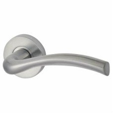 Jigtech Satin Chrome Door Handles on Round Rose - Solar Range 