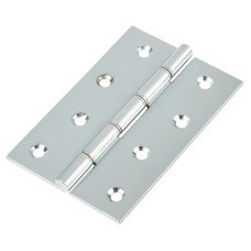 Double Steel Washered Butt Door Hinge - 100 x 67 x 2.2mm - Polished Chrome - Pair