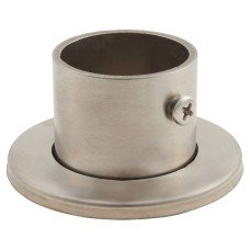 Rothley 32mm Tube Hanging Rail End Socket with Locking Grub Screw - Brushed Stainless Steel