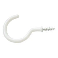 Cup Hook - 50mm Hook - White Plastic Coated - Pack of 10 Cup Hook - 50mm Hook - White Plastic Coated - Pack of 10