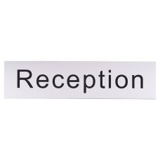 Exel Reception Door Sign - 200 x 50mm - Brushed Silver Plastic