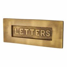 Heritage Brass by M Marcus Embossed Letter Plate - 254 x 102mm - Antique Brass