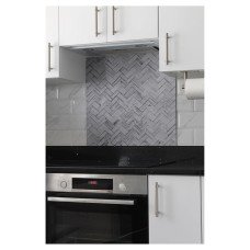 Exel Aluminium Kitchen Splashback - 900 x 750mm - Matt White Herringbone