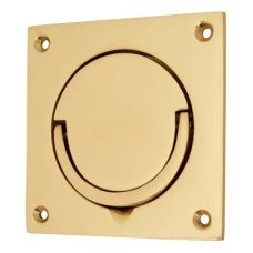 Exel Squash Court Flush Handle - 87 x 87 x 19mm - Polished Brass