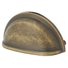 Exel Walton Cabinet Cup Handle - 76mm Centres - Antique Brass