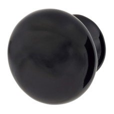 Hampstead Ceramic/Porcelain Round Cabinet Knob - 40mm Diameter - Black