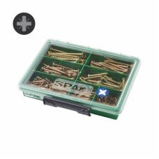 SPAX Yellox Pozi Countersunk Wood Screws Carry Case - Yellow Zinc - Pack of 245