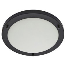Forum Spa Delphi 18W Large Flush LED Bathroom Ceiling Light - IP44 - 4000K Cool White - Satin Black