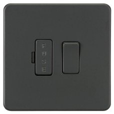 Knightsbridge 13A 1 Gang Screwless Flat Plate Switched Fused Spur - Anthracite Grey 