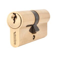 Exel 5 Pin 65mm Euro Double Cylinder - 30 + 35mm - Polished Brass - Keyed to Differ