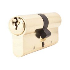 Exel 5 Pin 70mm Euro Double Cylinder - 35 + 35mm - Polished Brass - Keyed to Differ