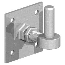 Heavy Duty Field Gate Adjustable Hook on Plate - 19mm - Galvanised
