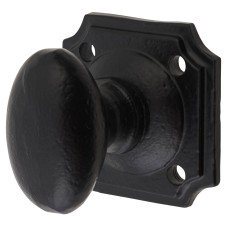 Olde Forge Bathroom Turn & Release - 52mm Diameter - Smooth Black 