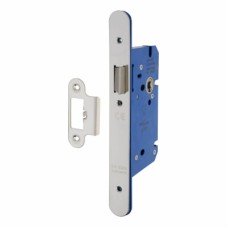 Hampstead Architectural DIN Latch - 85mm Case - 60mm Backset - Radius - Polished Stainless Steel